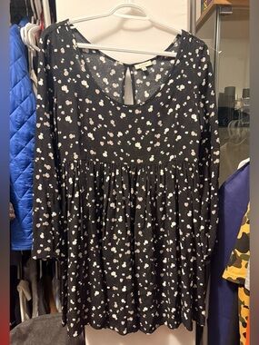 Sunday Best Black Floral Babydoll Dress